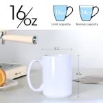 White 16 OZ Porcelain Coffee Mugs - Set of 4