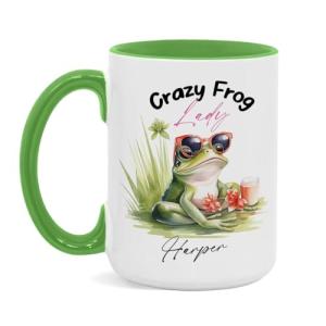 Personalized Frog Lady Mug for Animal Lovers