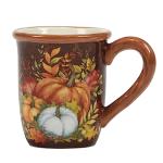 Set of 4 Autumn Leaves Ceramic Mugs