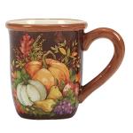 Set of 4 Autumn Leaves Ceramic Mugs