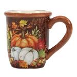 Set of 4 Autumn Leaves Ceramic Mugs