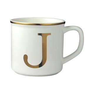 Personalized Monogram Ceramic Coffee Mug with Letter J