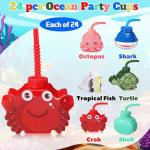 Under the Sea Kids Party Cups with Lids (24)