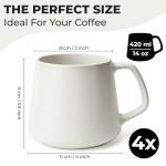 MIAMIO Luxe Ceramic Coffee Mugs Set of 4