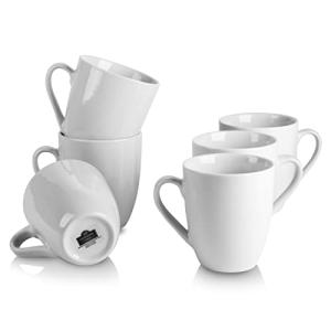 Set of 6 Simply White 12 oz Coffee Mugs
