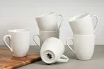 Set of 6 Simply White 12 oz Coffee Mugs