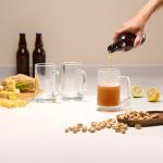 Set of 4 Clear Beer Mugs with Handles