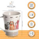 Cute Cat Mug Set for Animal Lovers - 4 Pack