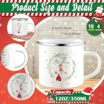 Mifoci 16 Pcs Christmas Enamel Coffee Mugs
