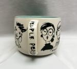 Anthropologie Blue Aqua People Person Coffee Mug