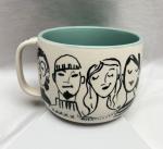 Anthropologie Blue Aqua People Person Coffee Mug