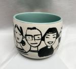 Anthropologie Blue Aqua People Person Coffee Mug
