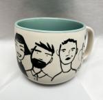 Anthropologie Blue Aqua People Person Coffee Mug