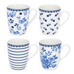 Set of 4 Floral Mismatched Coffee Mugs
