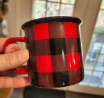 Red Plaid Heritage Stoneware Coffee Mug 14oz