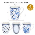 Set of 4 Floral Mismatched Coffee Mugs