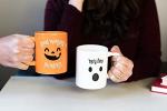 Halloween Pumpkin and Ghost Coffee Mug Set