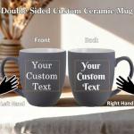 Custom Engraved Coffee Mug in Matte Grey