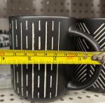 Set of 2 Black Embossed Coffee Mugs 16oz