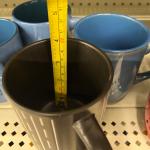 Set of 2 Black Embossed Coffee Mugs 16oz