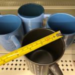 Set of 2 Black Embossed Coffee Mugs 16oz