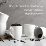 Set of 6 Large White Ceramic Coffee Mugs