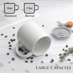 LINVIA 14 oz Matte White Coffee Mug