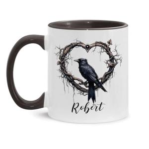 Customized Crow and Heart Branch Mug 11oz/15oz