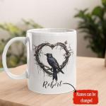 Customized Crow and Heart Branch Mug 11oz/15oz