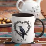 Customized Crow and Heart Branch Mug 11oz/15oz