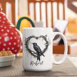 Customized Crow and Heart Branch Mug 11oz/15oz