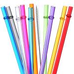 Rainbow Reusable Straws for Tumblers - Set of 10