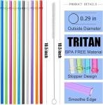 Rainbow Reusable Straws for Tumblers - Set of 10