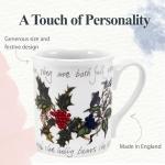 Portmeirion Holly & Ivy 9 Oz Breakfast Mugs (Set of 6) - Holiday Earthenware for Seasonal Tableware, Coffee & Tea Cup - Hand-Decorated, Oven, Microwave & Freezer Safe Mug Set for Entertaining
