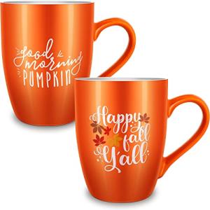 Thanksgiving Pumpkin Coffee Mugs - Set of 2