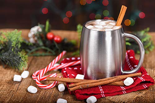 Set of 2 Stainless Steel Insulated Coffee Mugs
