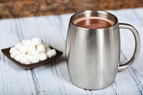 Set of 2 Stainless Steel Insulated Coffee Mugs