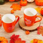 Thanksgiving Pumpkin Coffee Mugs - Set of 2