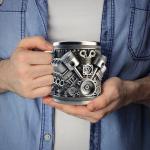 Personalized V8 Engine Stainless Steel Coffee Mug