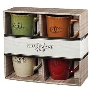 Set of Four Rustic Bible Verse Coffee Mugs