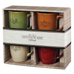 Set of Four Rustic Bible Verse Coffee Mugs