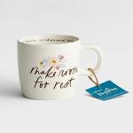 Inspirational 16 oz Ceramic Mug - Make Room For Rest