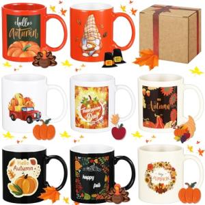 Maxdot 8-Piece Fall Thanksgiving Coffee Mug Set