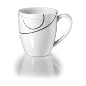 Mikasa White Geometric Circles Coffee Mug