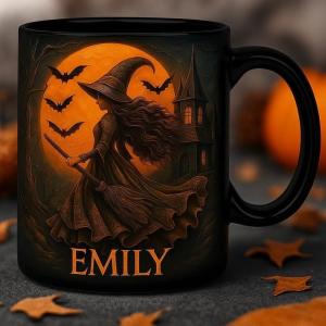 Custom Halloween Witch Mug with Personalized Name