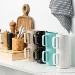 E-liu Large Porcelain Coffee Mug Set of 6