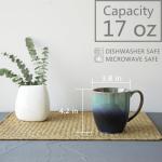 Bosmarlin 17 Oz Ceramic Coffee Mug Set of 4