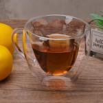 Heart Shaped Double Wall Insulated Glass Mugs
