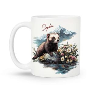 Personalized Cute Ferret Ceramic Coffee Mug