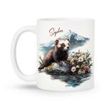Personalized Cute Ferret Ceramic Coffee Mug